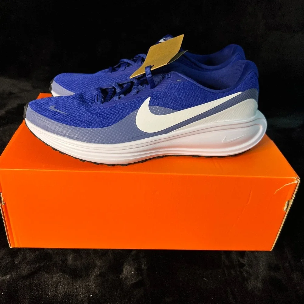 Nike Revolution 8 HJ9198-401 Sneakers Mens US 12 Royal Blue White Running Shoes